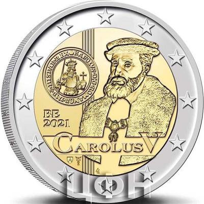 «2021, 2 евро Бельгия, памятная монета - «500 лет со дня рождения Карла V (императора Священной Римской империи)»».jpg
