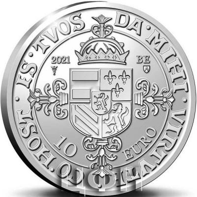 «Pièce de 10 euros Belgique 2021 «Florin d'argent Carolus » Belle-épreuve en Argent.».jpg