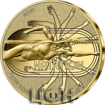 «JEUX OLYMPIQUES PARIS 2024 - 50 EUROS OR BE FRANCE 2021 - NATATION - COLLECTION SPORT».jpg