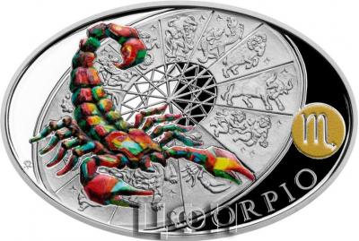 «1 Dollar SCORPIO Sign Of Zodiac 1 Oz Silver Coin 1$ Niue 2021 Proof».jpg