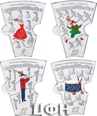 «12 DAYS OF CHRISTMAS Set 13 Silver Plated Coins 50 Cents Fiji 2021.» .jpg