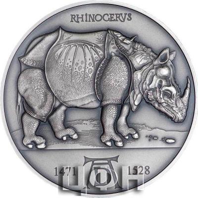 «Cameroon 2021RHINOCERUS Albrecht Durer 550th Anniversary 2 Oz Silver Coin 2000 Francs».jpg