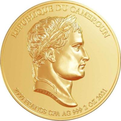 «Cameroon 2021 NAPOLEON BONAPARTE 200th Anniversary Gold Plated 2 Oz Silver Coin 2000 Francs».jpg