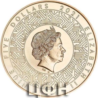 «5 Dollars MICROCHIP 50th Anniversary Gilded 2 Oz Silver Coin 5$ Niue 2021 Proof».jpg
