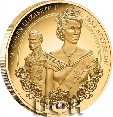 «100 Dollars QUEEN ELIZABETH II ACCESSION 1 Oz Gold Coin 100$ Tokelau 2022 Proof.».jpg