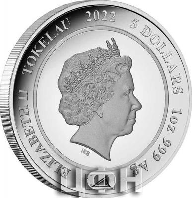 «5 Dollars QUEEN ELIZABETH II ACCESSION Tokelau 2022 Proof».jpg