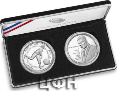 «Negro Leagues Baseball 2022 Proof Silver Dollar Coin and Jackie Robinson Silver Medal Set».jpg