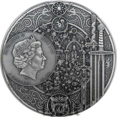 «5 Dollars BLOOD OF ELVES The Witcher 2 Oz Silver Coin 5$ Niue 2021 Antique Finish».jpg