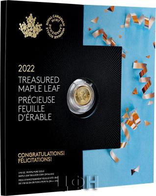 «0.1 oz. 99.99% Gold Coin - Treasured Silver Maple Leaf -Congratulations (2022)».jpg