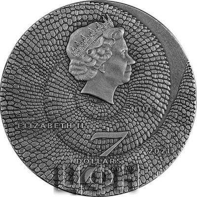 «7 Dollars CHAMELEON Amazing Animals 3 Oz Silver Coin 7$ Niue 2021 Antique Finish.».jpg