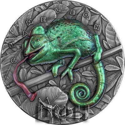 «7 Dollars CHAMELEON Amazing Animals 3 Oz Silver Coin 7$ Niue 2021 Antique Finish».jpg