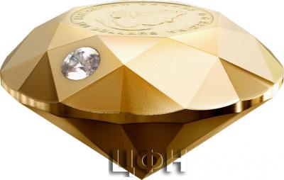 «Pure Gold Diamond-Shaped Coin – Forevermark Black Label Round Diamond.».jpg