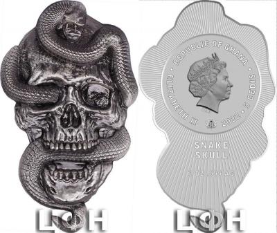 «SNAKE SKULL Shaped 1 Oz Silver Coin 5 Cedis Ghana 2022 Antique Finish».jpg