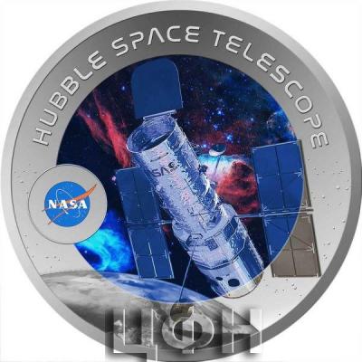 «HUBBLE SPACE TELESCOPE 1 Oz Titanium Coin 12 Dollar Fiji 2022 BU-Brilliant Uncirculated.».jpg