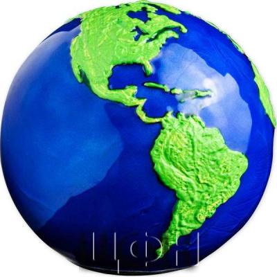 «5 Dollars BLUE MARBLE Green Planet Earth Spherical 3 Oz Silver Coin 5$ Barbados 2022 BU-Brilliant Uncirculated.».jpg