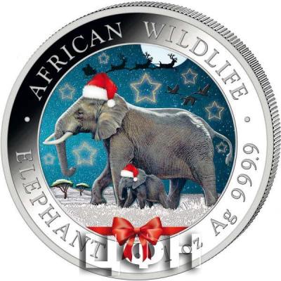 «ELEFANT - 1 OZ - FARBE MÜNZE IN SCHNEEKUGEL».jpg