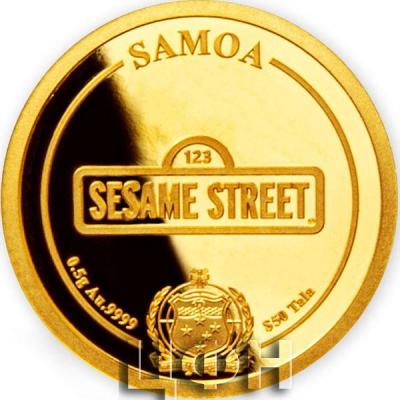 «$50 Tala COOKIE THE MONSTER Sesame Street Gold Coin 50$ Tala Samoa 2022 Proof.».jpg
