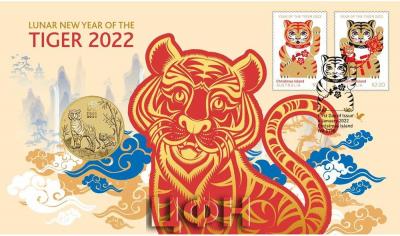 «1 DOLLAR AUSTRALIA 2022 - Year of Tiger 2022 Stamp and Coin Cover».jpg