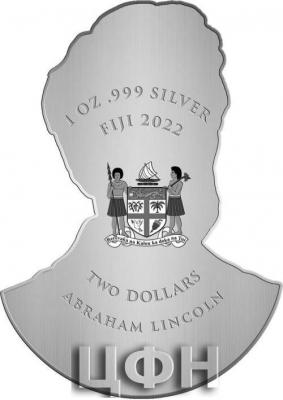 «2 Dollars ABRAHAM LINCOLN Heroes of History Shaped 1 Oz Silver Coin 2$ Fiji 2022 BU-Brilliant Uncirculated.».jpg
