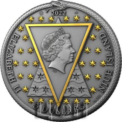 «5 Dollars DR JOHN DEE ARS SPECULUM Alchemist 2 Oz Silver Coin 5$ Niue 2022 Antique Finish».jpg