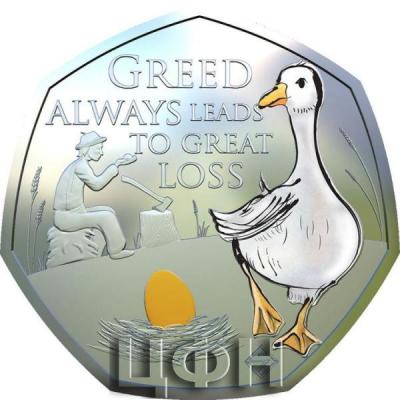 «GOOSE THAT LAID THE GOLDEN EGGS Silver Coin 50 Pence Saint Helena 2022 Proof».jpg