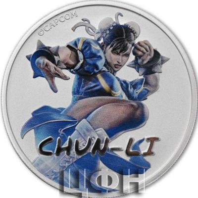 «CHUN LI STREET FIGHTER 2022 1 OZ PURE SILVER COLOURED BU COIN IN CAPSULE – TUVALU- PERTH MINT».jpg