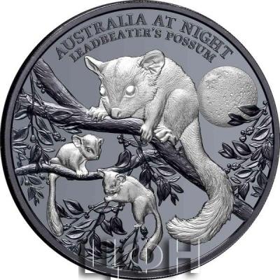 «Leadbeater’s Possum Australia at Night 2022 $1 1oz Silver Black Proof Coin.».jpg