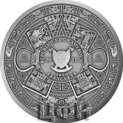 «CURSED AZTEC HUITZILOPOCHTLI 1 Oz Silver Coin 2000 Francs Cameroon 2022 Antique Finish.».jpg
