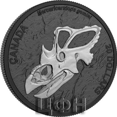 «MERCURY'S HORNED FACE Discovering Dinosaurs 1 Oz Silver Coin 20$ Canada 2022».jpg