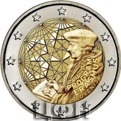 2022 год, Словения 2 евро, памятная монета - «35-летие программы Эразмус»..jpg