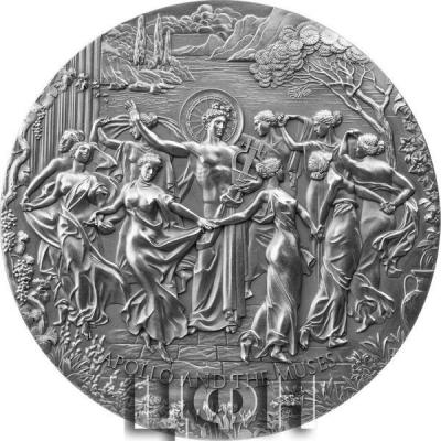 «APOLLO AND MUSES Celestial Beauty 5 Oz Silver Coin 5000 Francs Cameroon 2022 Antique Finish».jpg