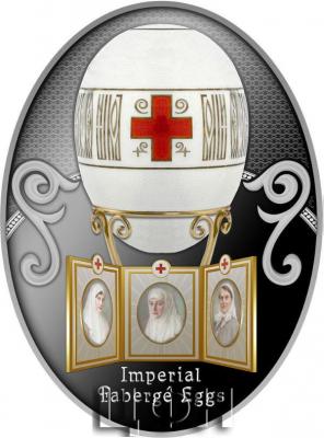 «1 Dollar RED CROSS WITH IMPERIAL PORTRAITS EGG Faberge Silver Coin 1$ Niue 2021 Proof».jpg