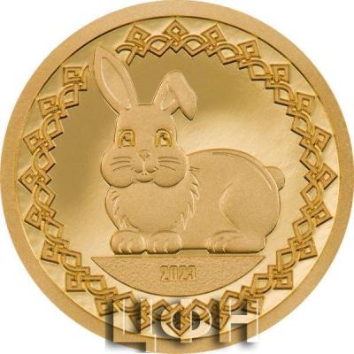 «YEAR OF THE RABBIT Lunar Collection Gold Coin 1000 Togrog Mongolia 2023 Proof».jpg