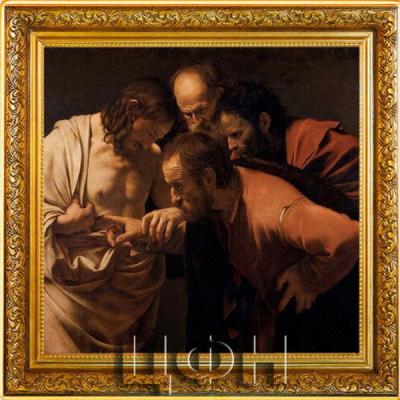 «1 Dollar INCREDULITY OF SAINT THOMAS Caravaggio 1 Oz Silver Coin 1$ Niue 2021 Proof».jpg