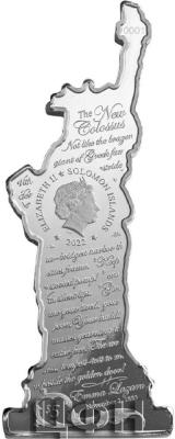 «5 Dollars STATUE OF LIBERTY America the Free 2 Oz Silver Coin 5$ Solomon Islands 2022 Prooflike ».JPG