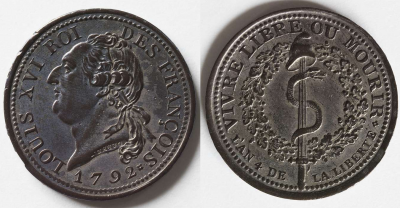 Essai pour une monnaie en billon 1792 Augustin Dupre.png