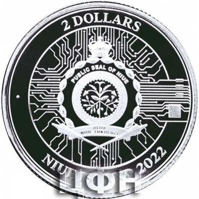 «1 Oz Silber Niue Islands Bitcoin 2022 BU 2$ Erstausgabe ».jpg