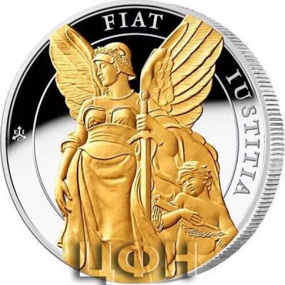 «JUSTICE Queen Virtues Plated 1 Oz Silver Coin 1 Pound Saint Helena 2022».JPG