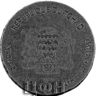 «CHAD 3000 Francs CFA 2021 – Egyptian Relics  Anubis – 5 oz 0.999 silver antique finish – mintage 20,000 – diameter 41 mm ».jpg