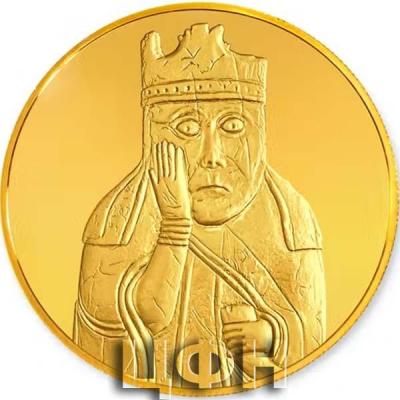 British Museum Lewis Chessmen - The Queen - 1.5 oz Gold Coin.JPG