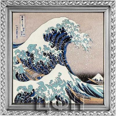 «GREAT WAVE OFF KANAGAWA Hokusai 2 Oz Silver Coin 10000 Francs Chad 2022 Antique Finish.».JPG