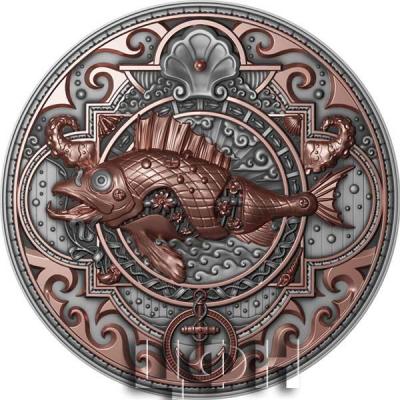 «5 Dollars METAL FISH Steampunk 2 Oz Silver Coin 5$ Niue 2022 Antique Finish».JPG