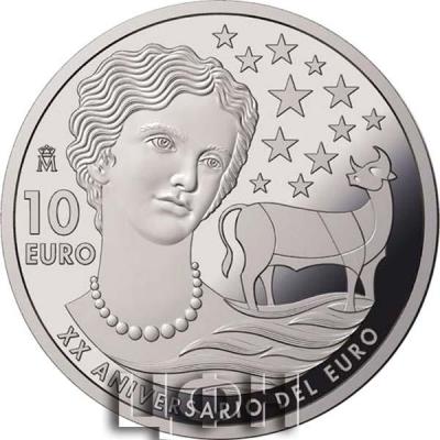 «ESPAÑA 2022 XX ANIVERSARIO DEL EURO 10 EURO PROOF - MONEDA DE PLATA».JPG