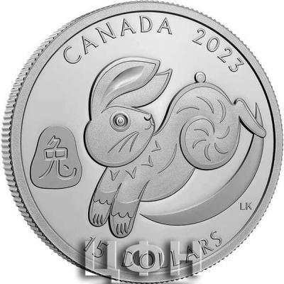 «RABBIT Lunar Year 1 Oz Silver Coin 15$ Canada 2023».JPG