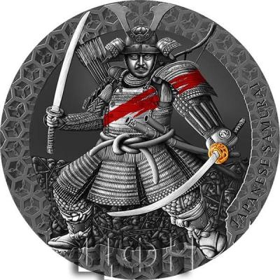 «JAPANESE SAMURAI Legendary Warriors 3 Oz Silver Coin 3000 Francs Cameroon 2022».JPG