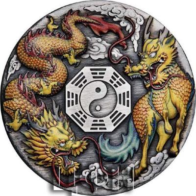«DRAGON AND QILIN 2 Oz Silver Coin 2$ Tuvalu 2022».JPG