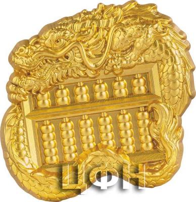 «CHINESE DRAGON ABACUS Gilded 1 Oz Silver Coin 5000 Francs Chad 2023 Antique Finish».JPG