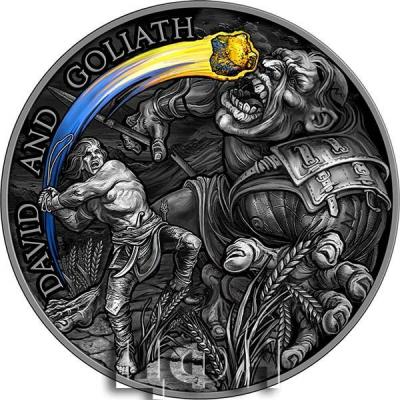 «DAVID AND GOLIATH 2 Oz Silver Coin 10 Cedis Ghana 2022 Antique Finish.».jpg