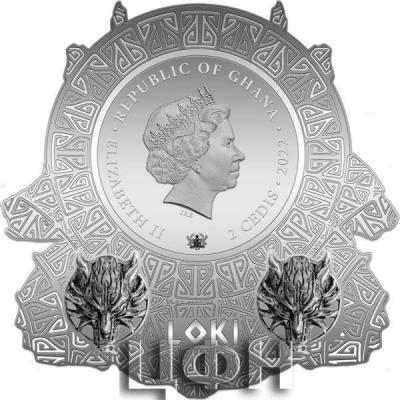 «LOKI Norse Gods Basemetal Coin 2 Cedis Ghana 2023 Antique Finish.».jpg