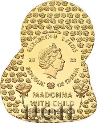«MADONNA AND CHILD Basemetal Coin 2 Cedis Ghana 2022 Antique Finish».jpg